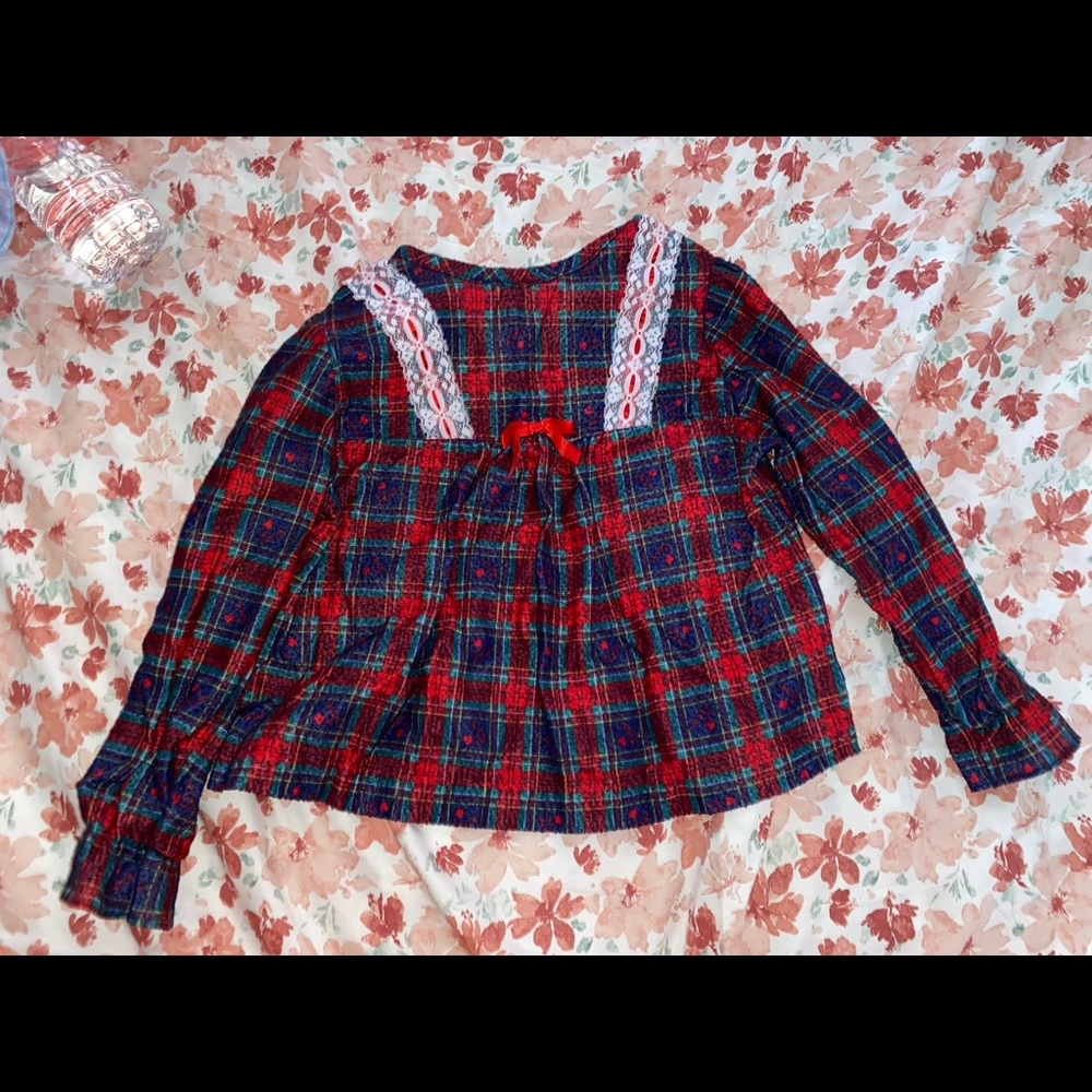 Girls plaid sleeping shirt